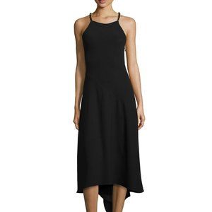 HALSTON HERITAGE Chain-Strap Flowy-Back Dress